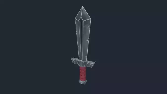 Handpainted Fantasy Medieval Simple Steel Sword 