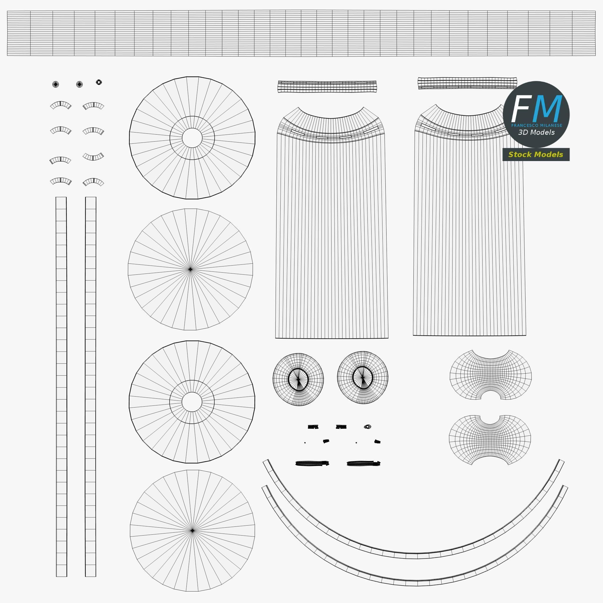 Red velvet rope 3D model_11