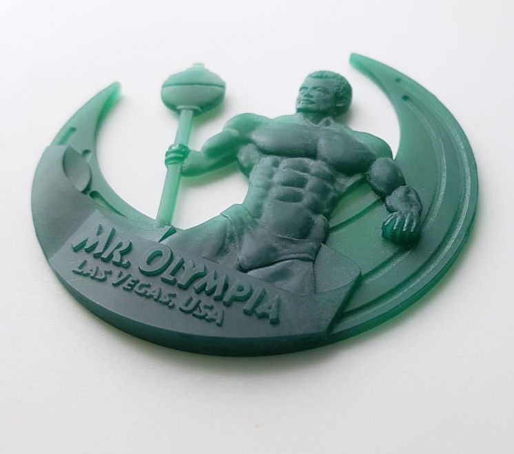 Mr Olympia medal bodybuilding trinket 3D print model_1