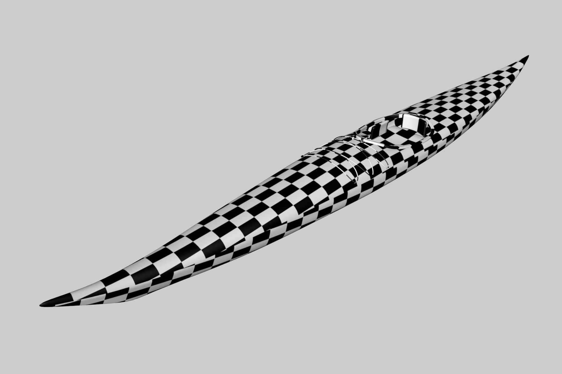 Guillemot kayak V2 Low-poly 3D model_7