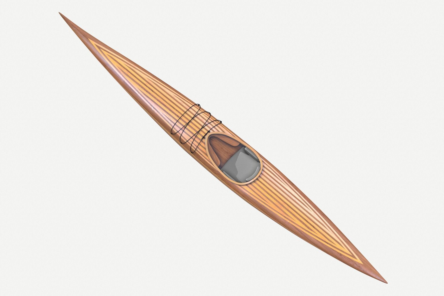 Guillemot kayak V2 Low-poly 3D model_3