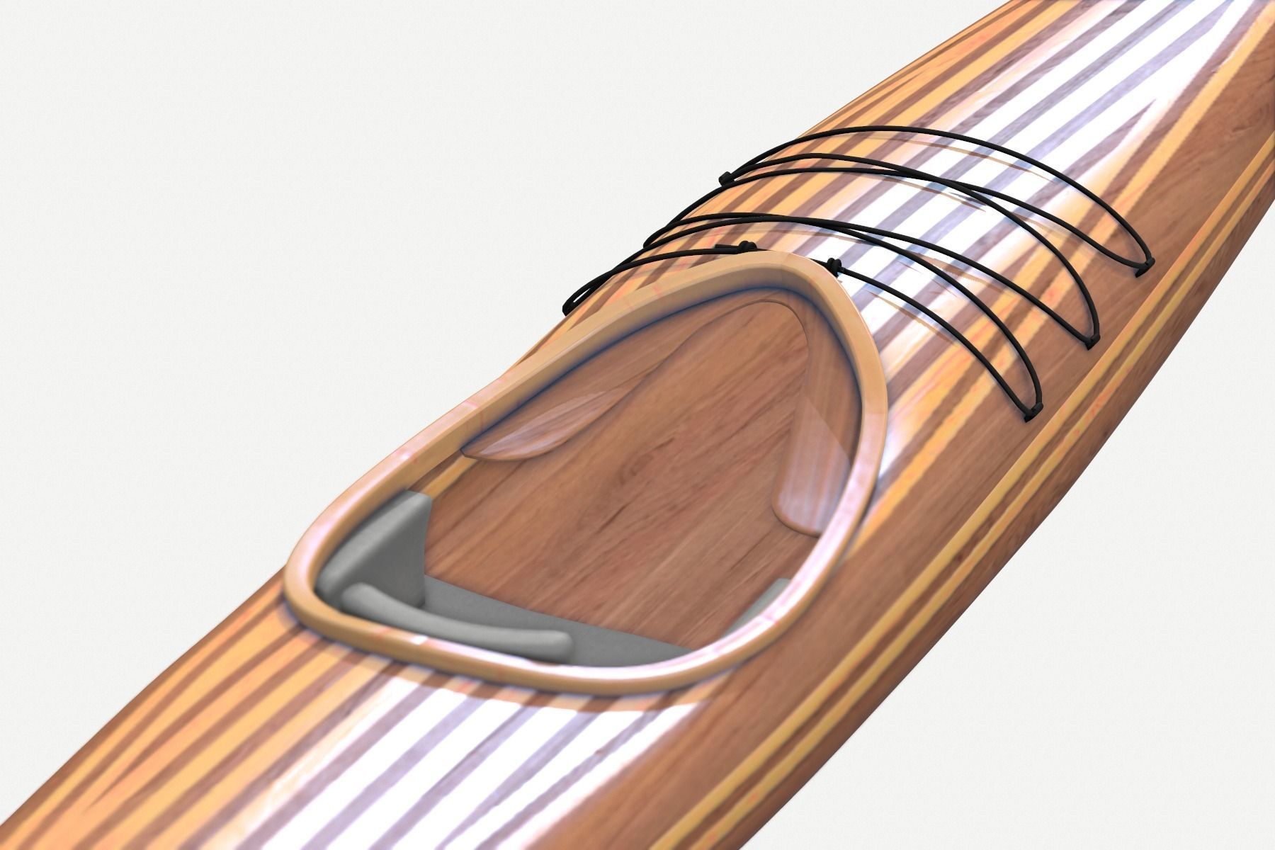 Guillemot kayak V2 Low-poly 3D model_6