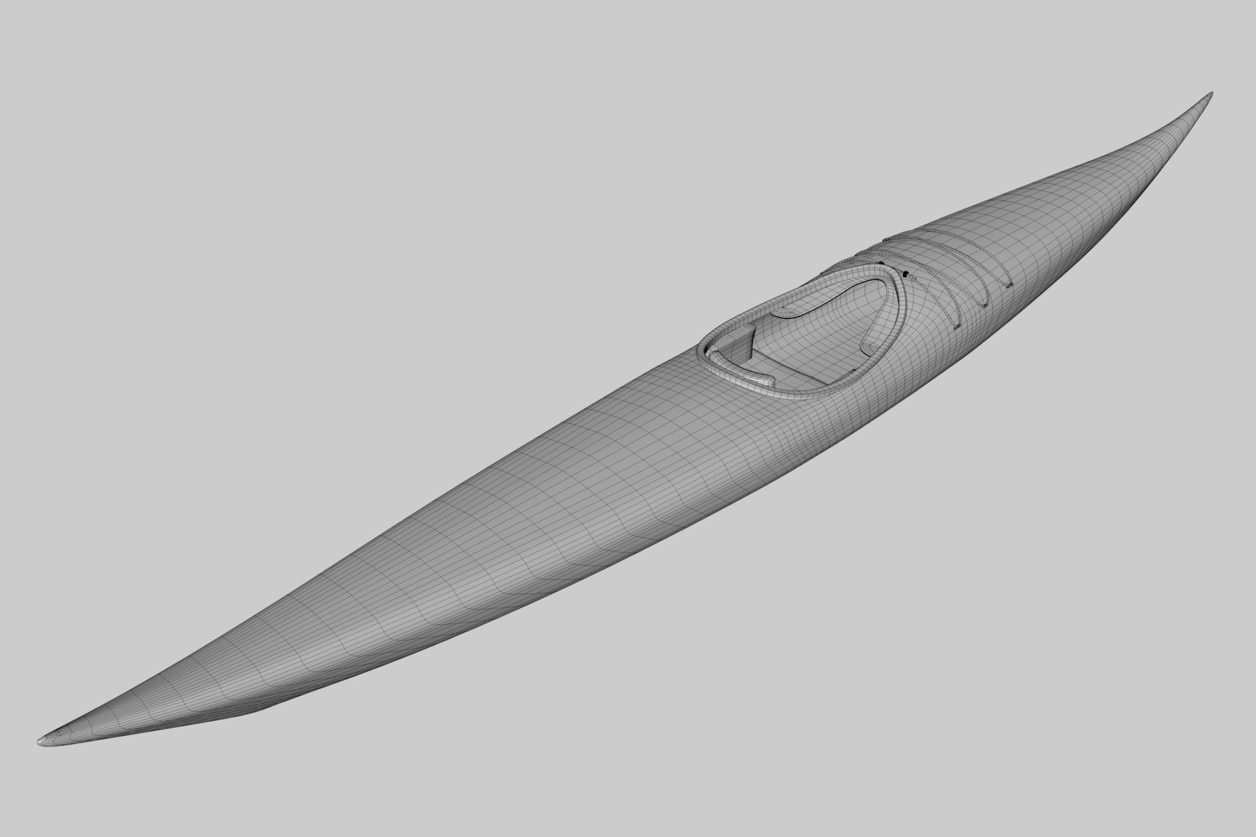 Guillemot kayak V2 Low-poly 3D model_9
