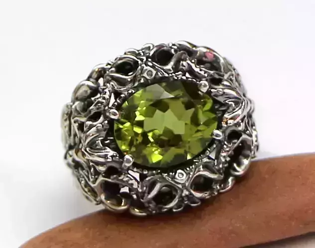 Ring with an oval stone printable jewelry model