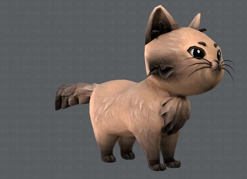 Cat Cartoon V02 Low-poly 3D model_2