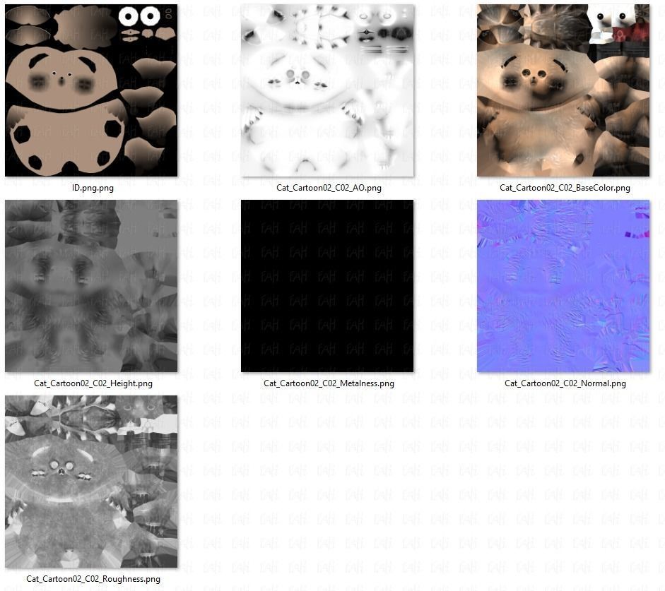 Cat Cartoon V02 Low-poly 3D model_42