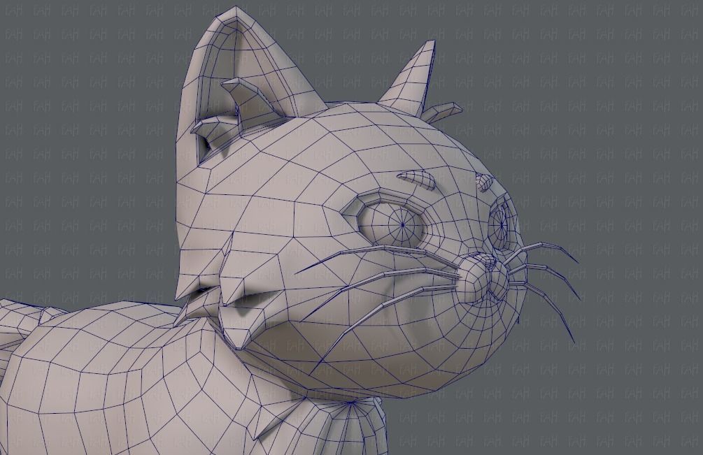 Cat Cartoon V02 Low-poly 3D model_26