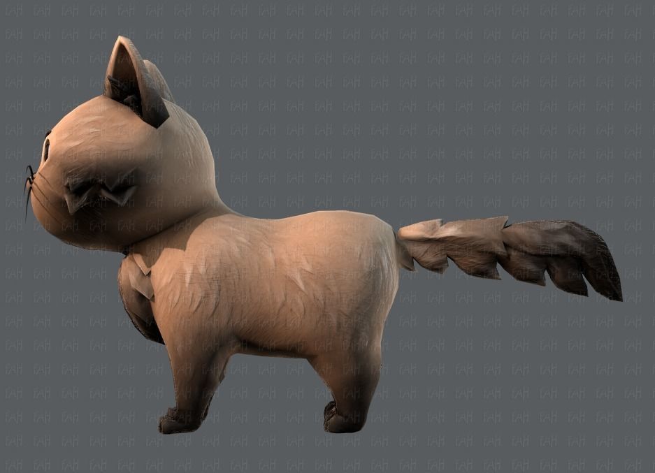 Cat Cartoon V02 Low-poly 3D model_7