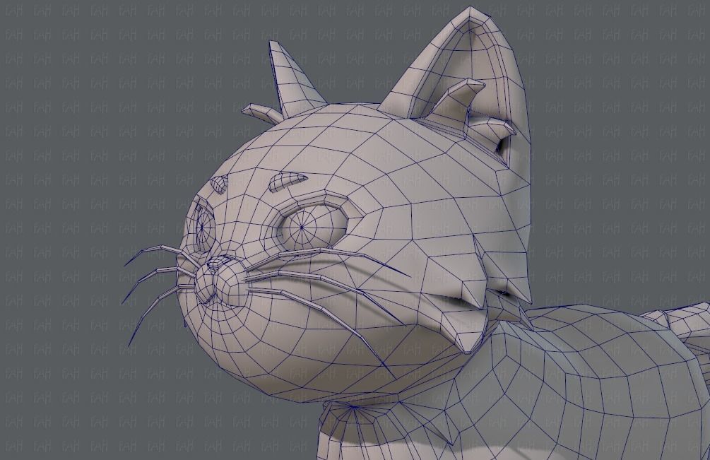 Cat Cartoon V02 Low-poly 3D model_32