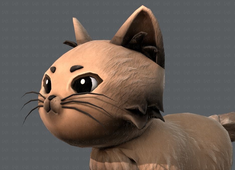 Cat Cartoon V02 Low-poly 3D model_24
