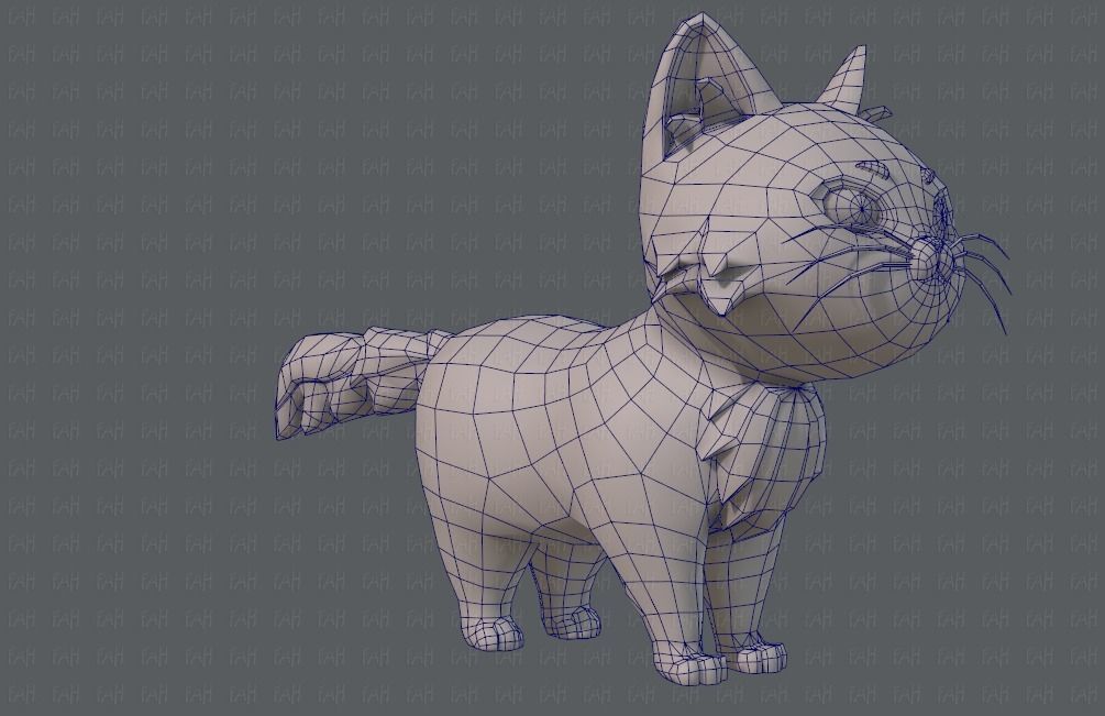 Cat Cartoon V02 Low-poly 3D model_10