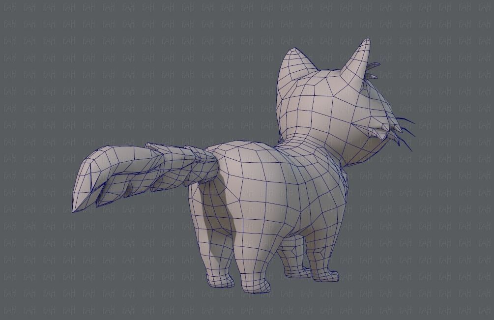 Cat Cartoon V02 Low-poly 3D model_12