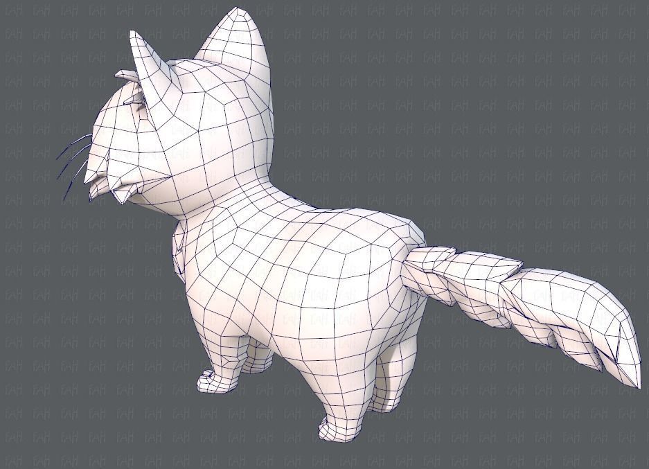 Cat Cartoon V02 Low-poly 3D model_40