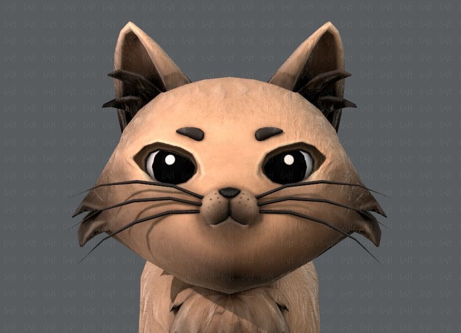 Cat Cartoon V02 Low-poly 3D model_17