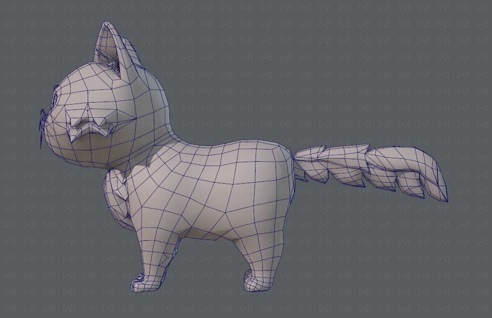 Cat Cartoon V02 Low-poly 3D model_15
