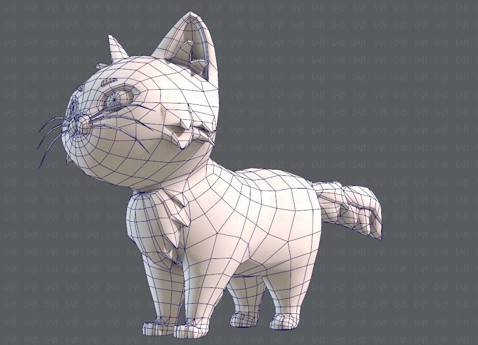Cat Cartoon V02 Low-poly 3D model_38