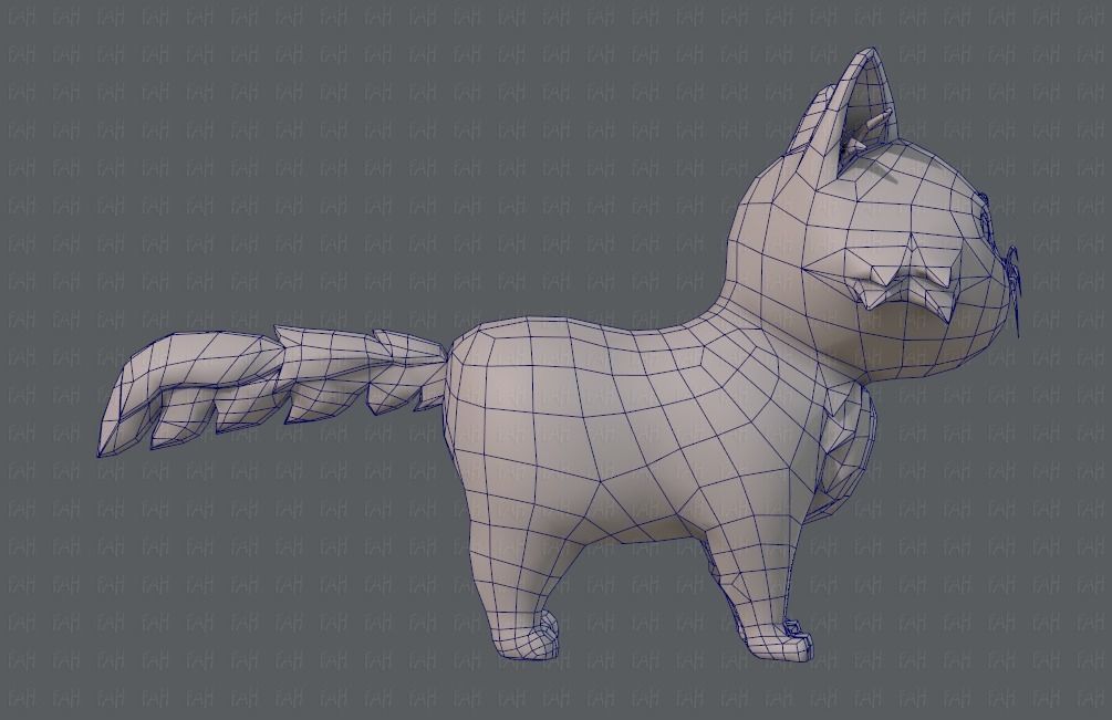 Cat Cartoon V02 Low-poly 3D model_11