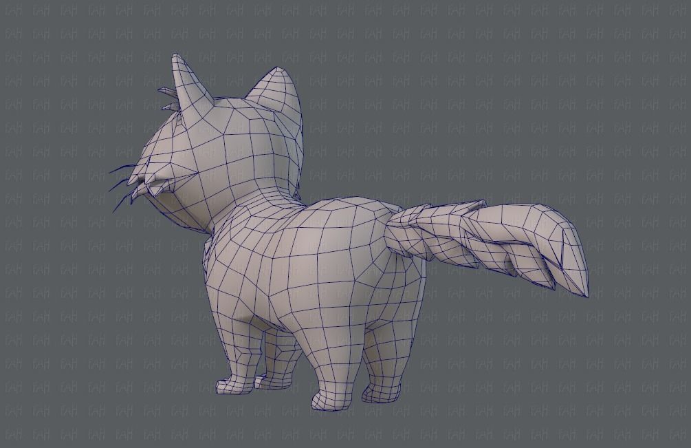 Cat Cartoon V02 Low-poly 3D model_14
