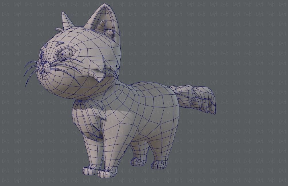 Cat Cartoon V02 Low-poly 3D model_16