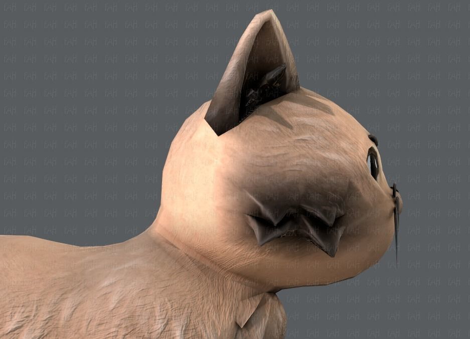 Cat Cartoon V02 Low-poly 3D model_19