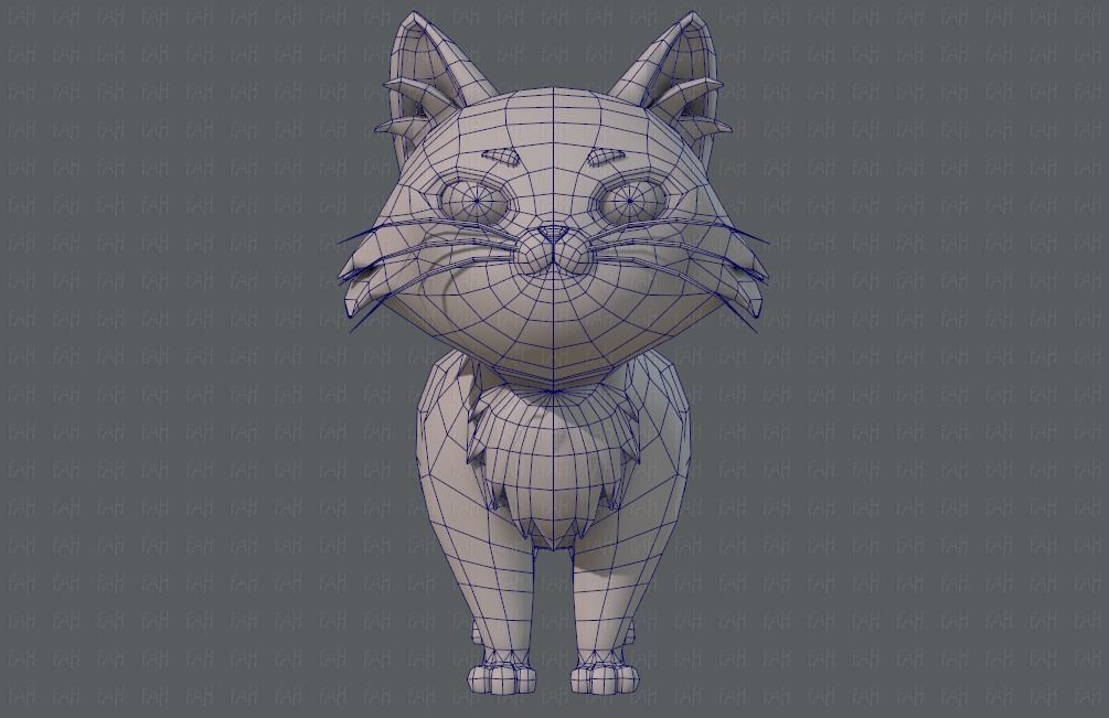 Cat Cartoon V02 Low-poly 3D model_9