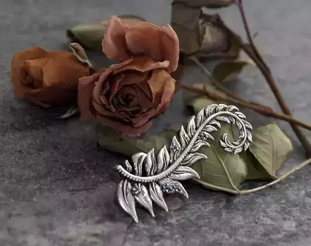 Leaf brooch printable jewelry model