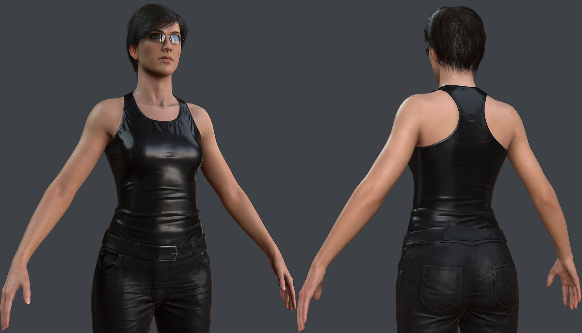Female 1 - clothing 6 - Full Pack Low-poly 3D model_15