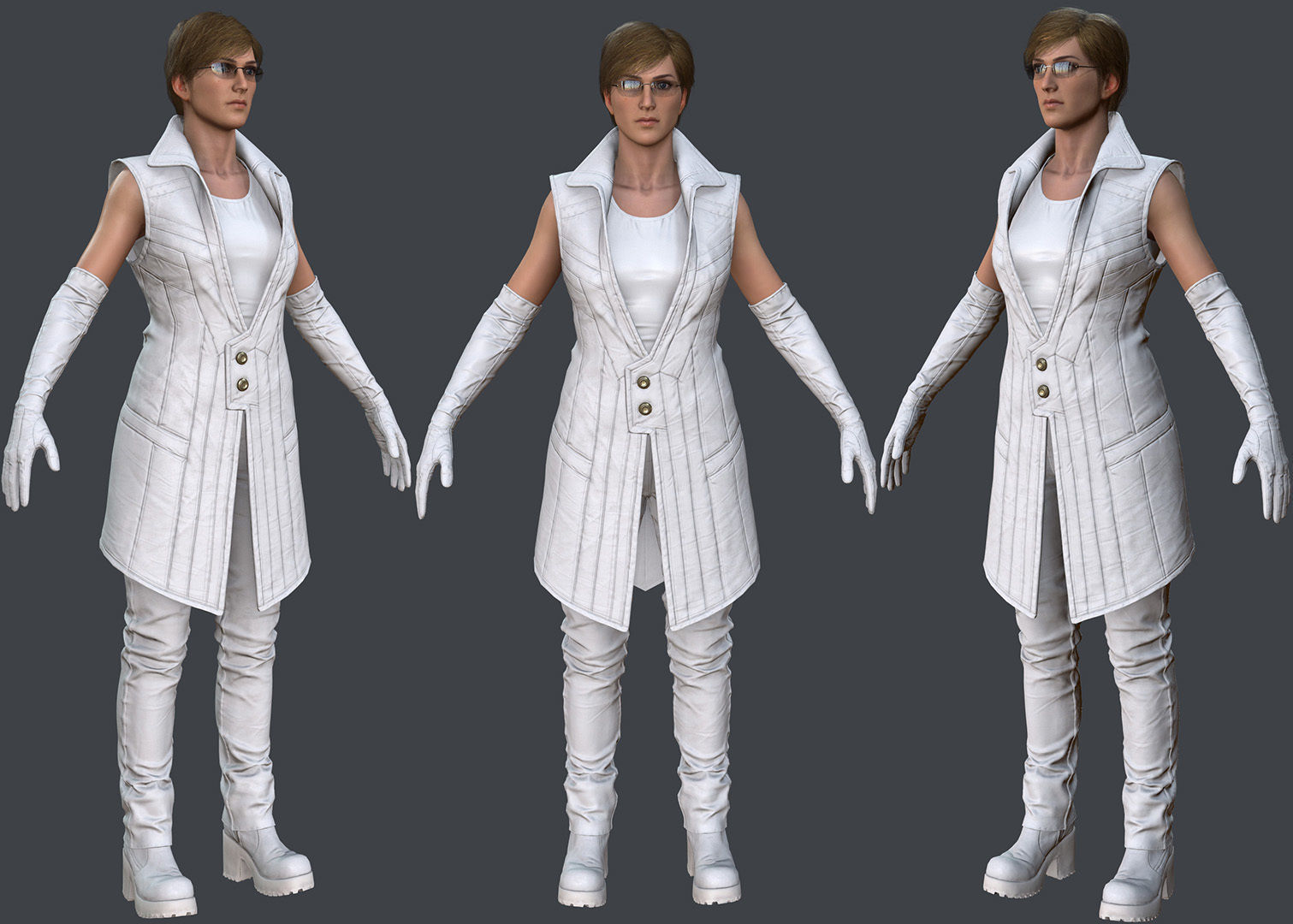 Female 1 - clothing 6 - Full Pack Low-poly 3D model_4