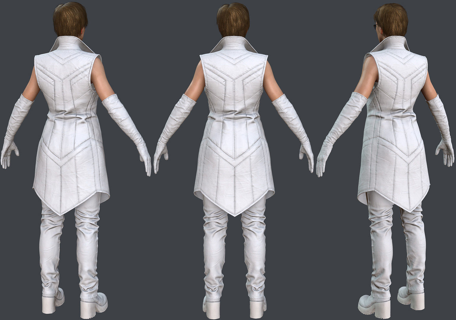 Female 1 - clothing 6 - Full Pack Low-poly 3D model_5