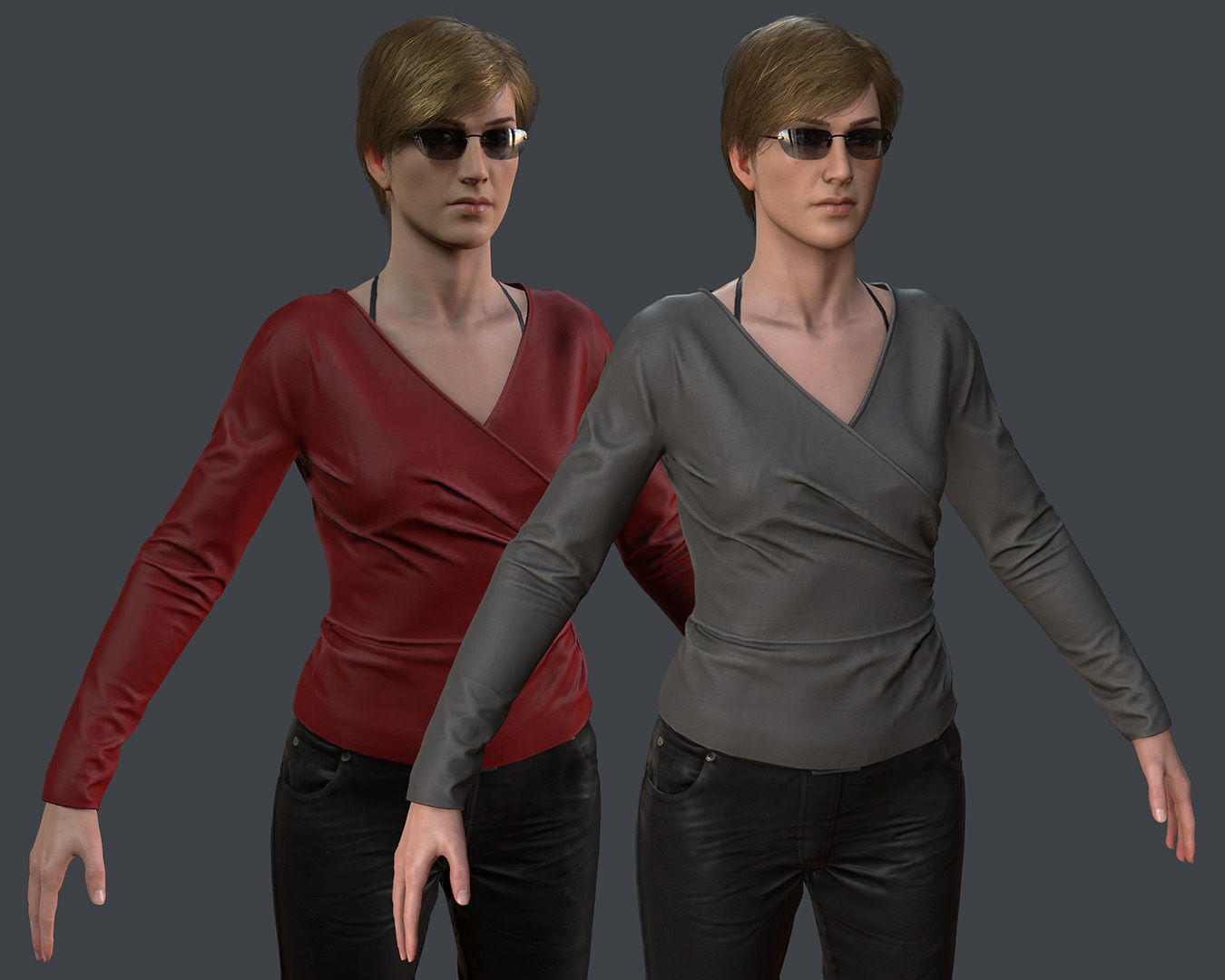 Female 1 - clothing 6 - Full Pack Low-poly 3D model_16