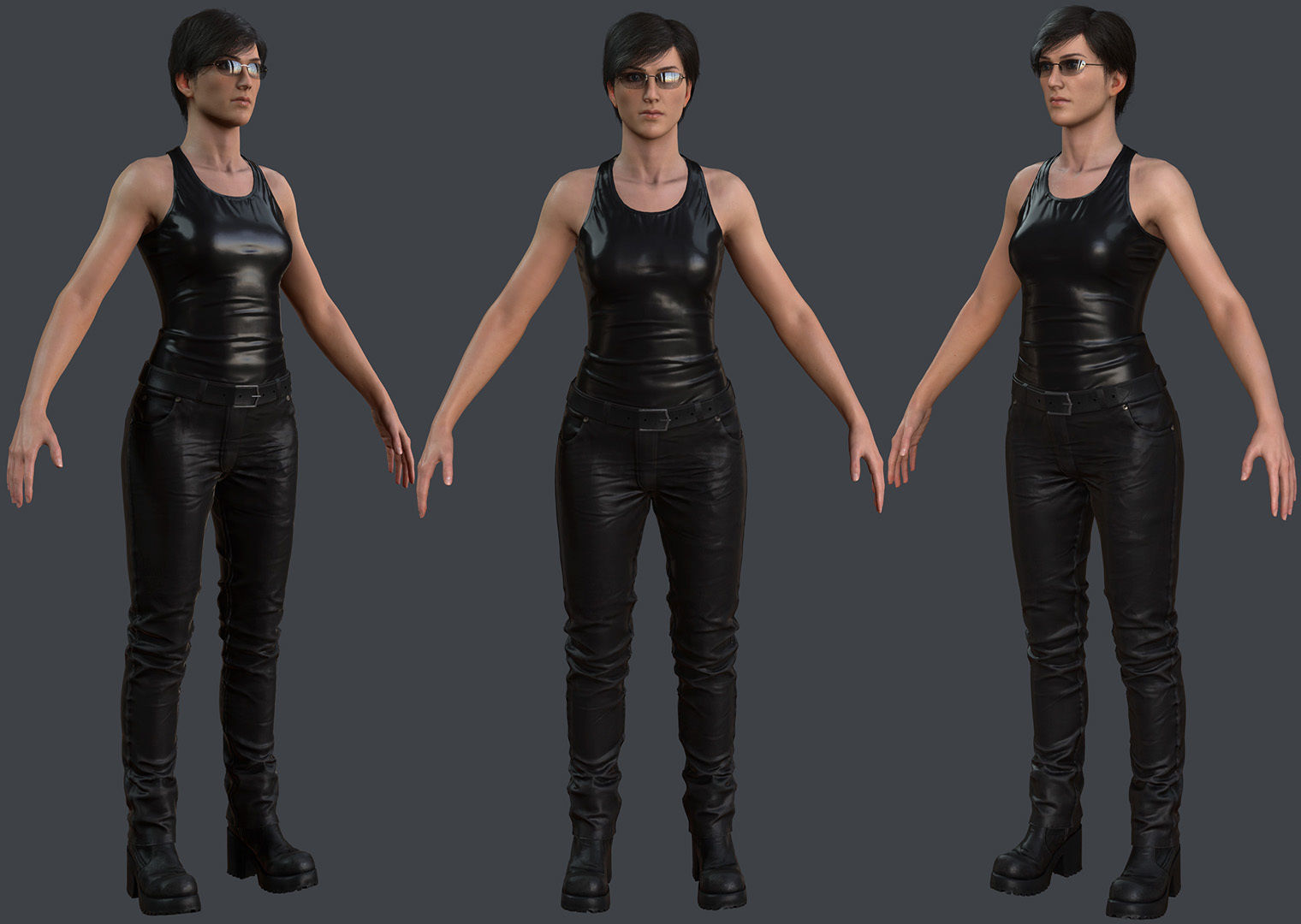 Female 1 - clothing 6 - Full Pack Low-poly 3D model_13