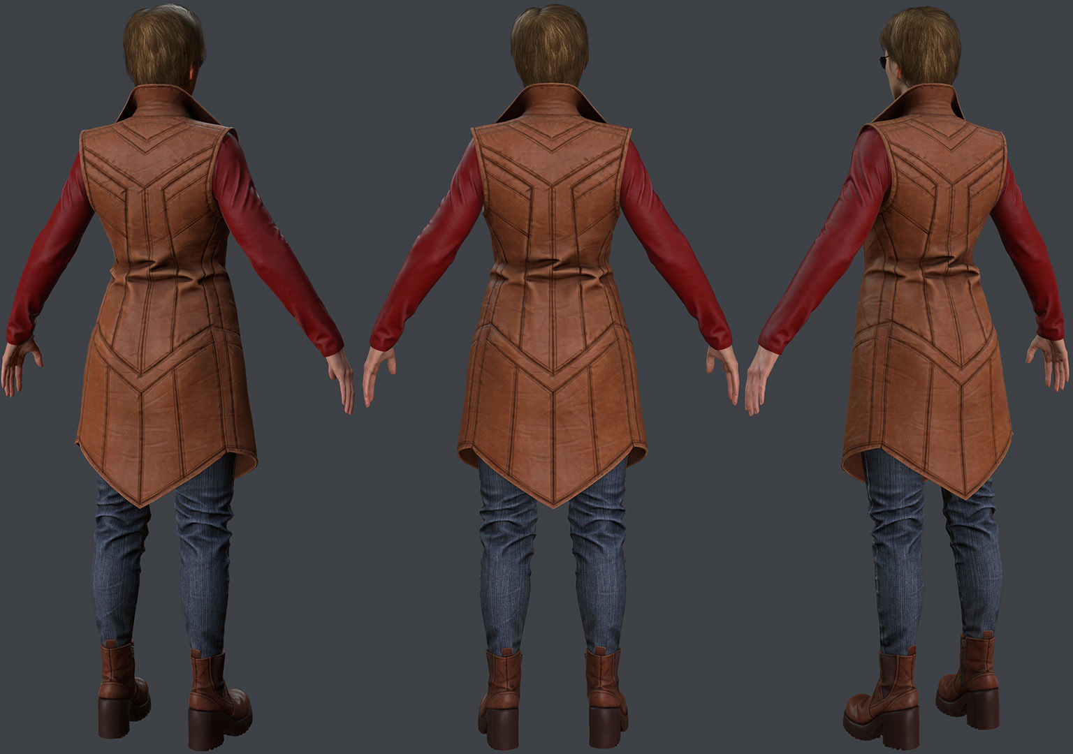 Female 1 - clothing 6 - Full Pack Low-poly 3D model_11