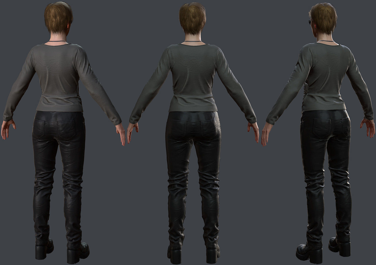 Female 1 - clothing 6 - Full Pack Low-poly 3D model_17