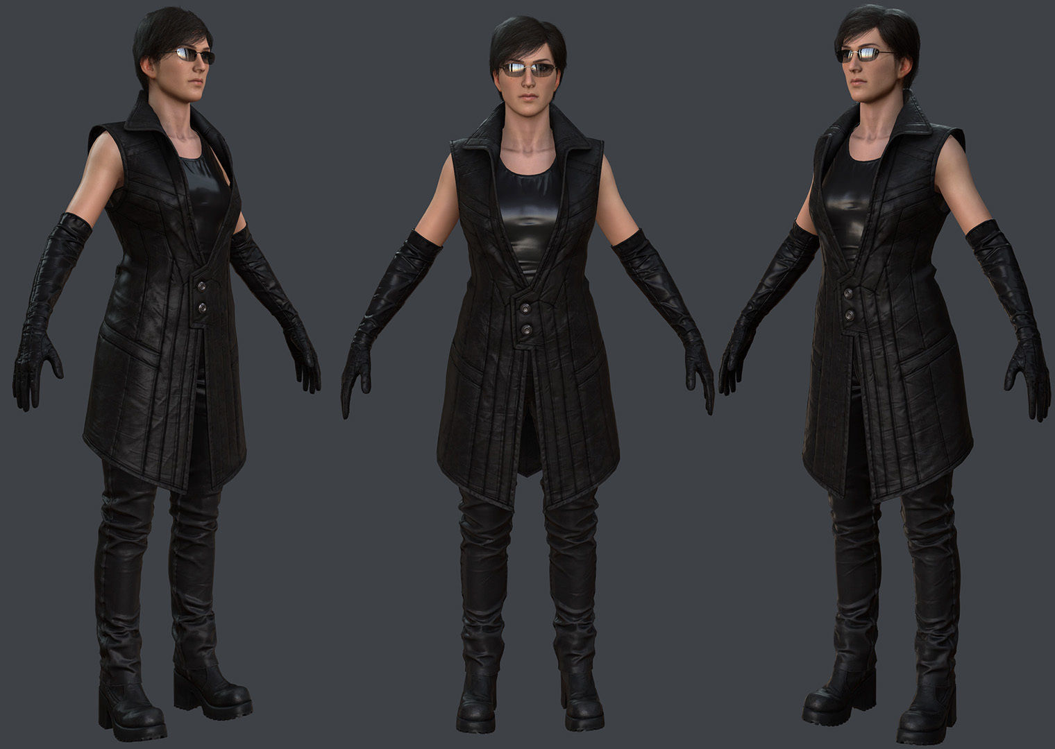 Female 1 - clothing 6 - Full Pack Low-poly 3D model_1