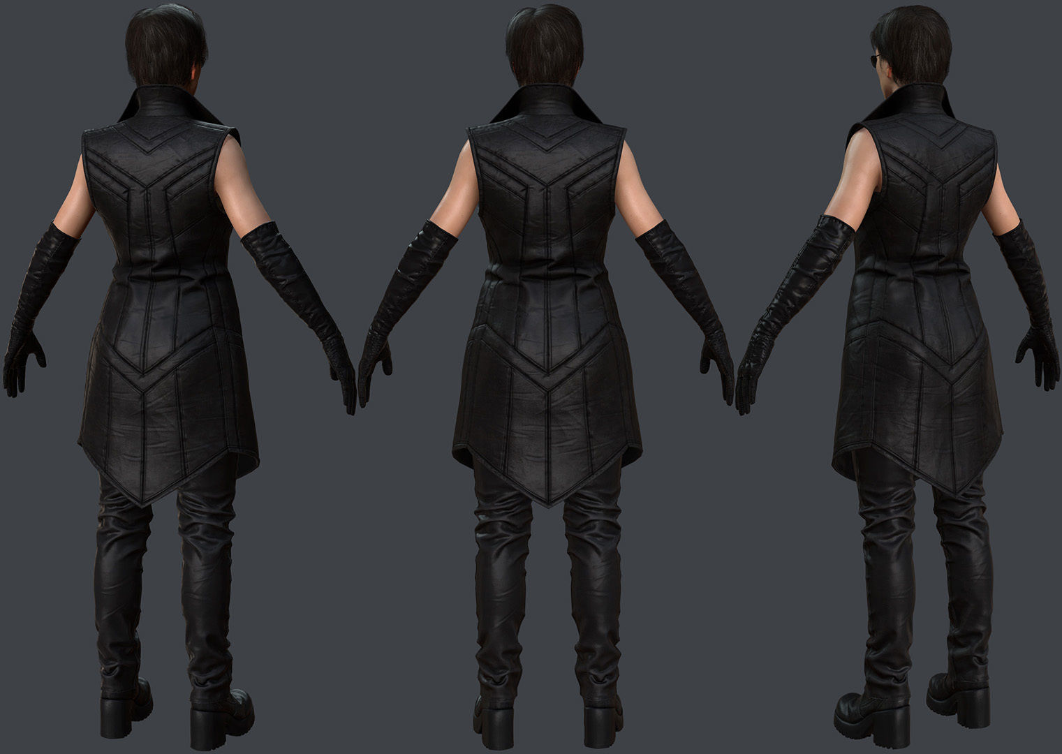 Female 1 - clothing 6 - Full Pack Low-poly 3D model_2