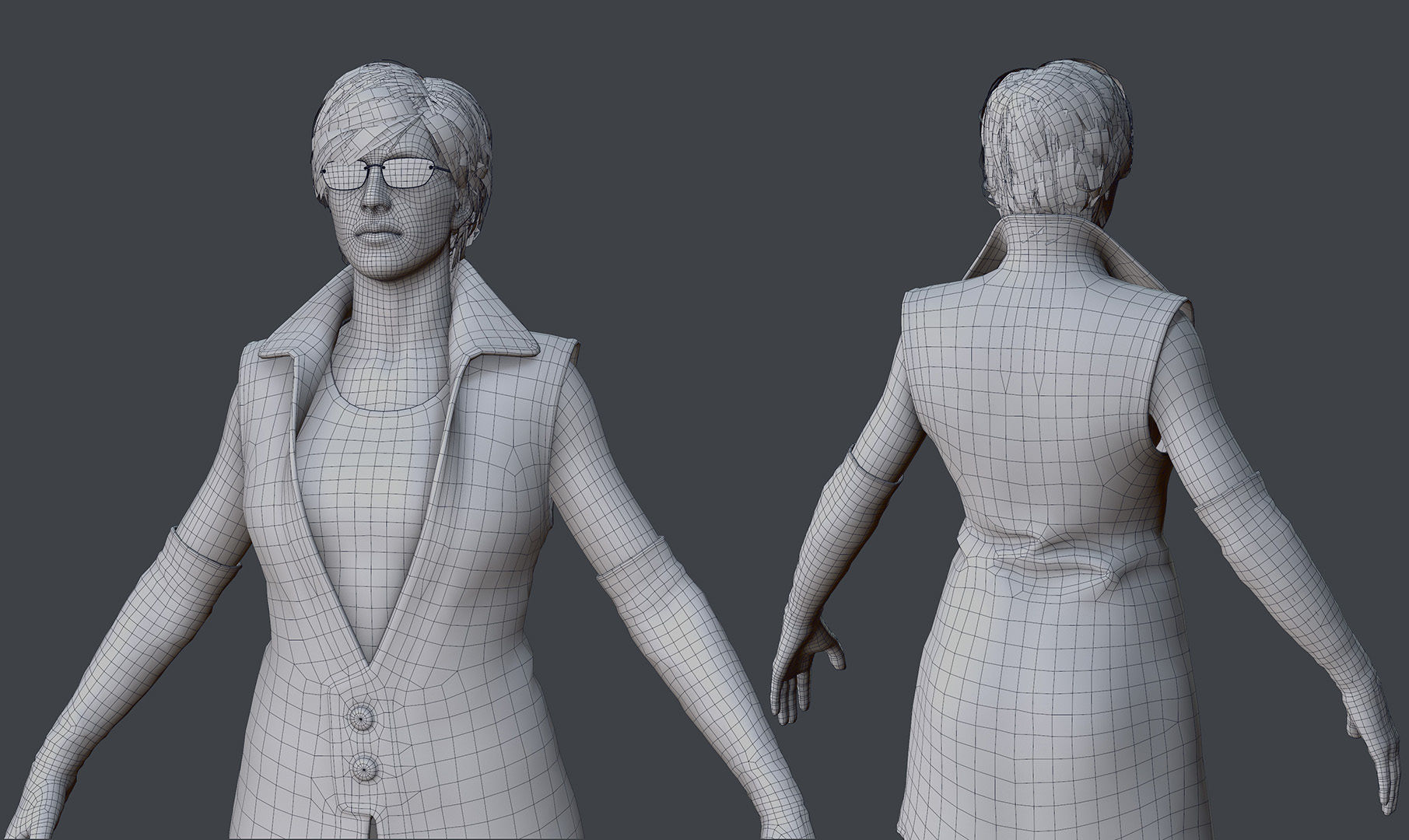 Female 1 - clothing 6 - Full Pack Low-poly 3D model_33