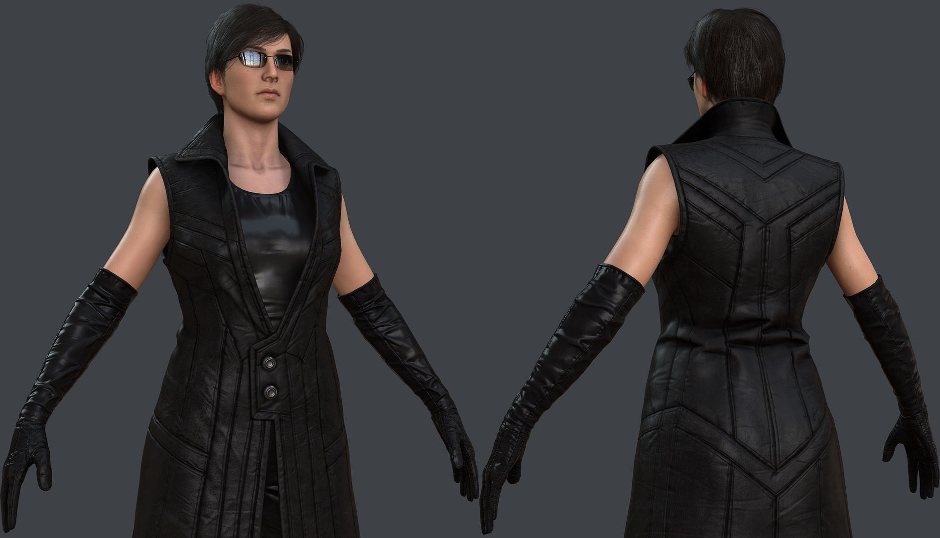 Female 1 - clothing 6 - Full Pack Low-poly 3D model_3