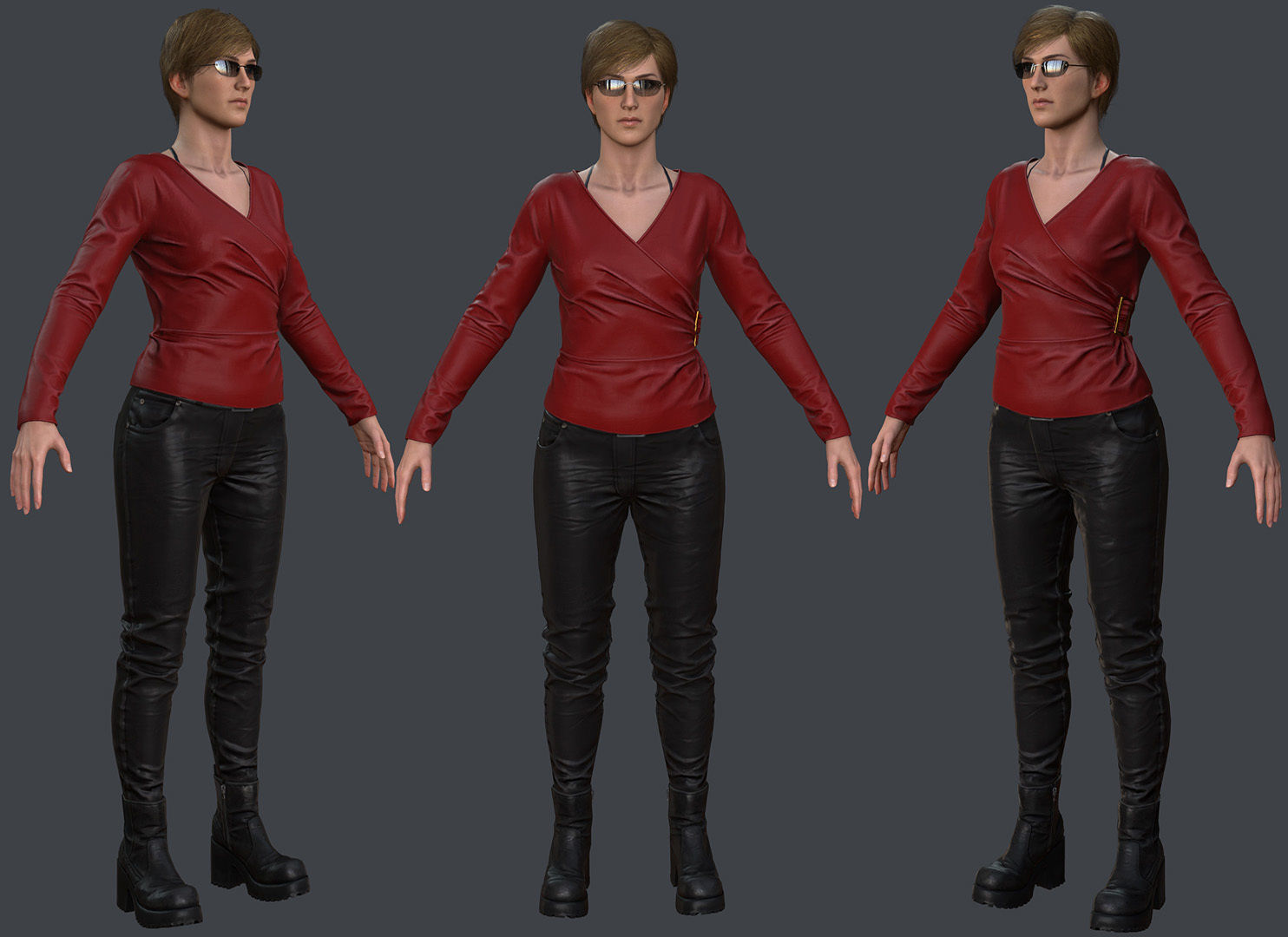 Female 1 - clothing 6 - Full Pack Low-poly 3D model_18