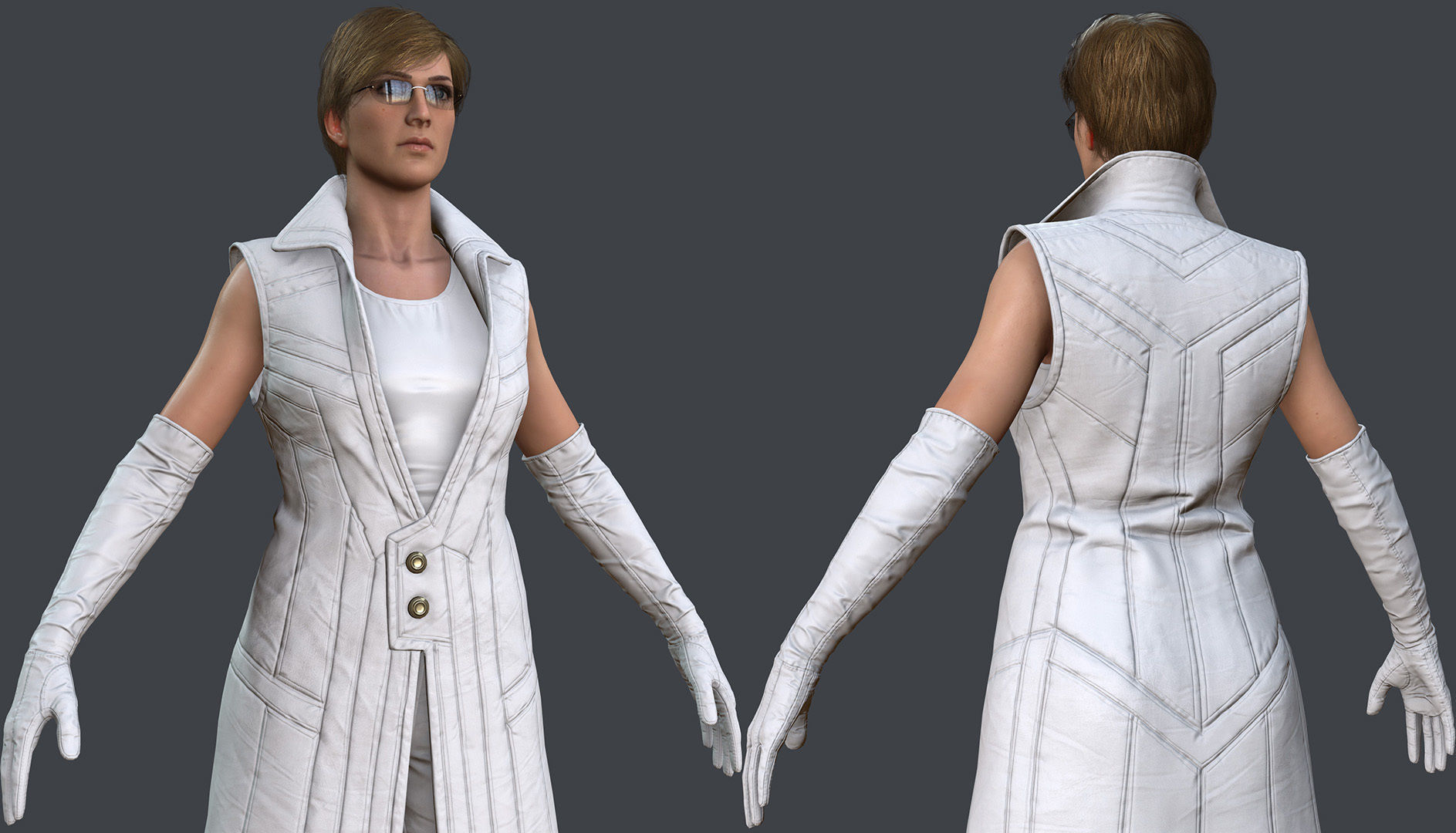 Female 1 - clothing 6 - Full Pack Low-poly 3D model_6