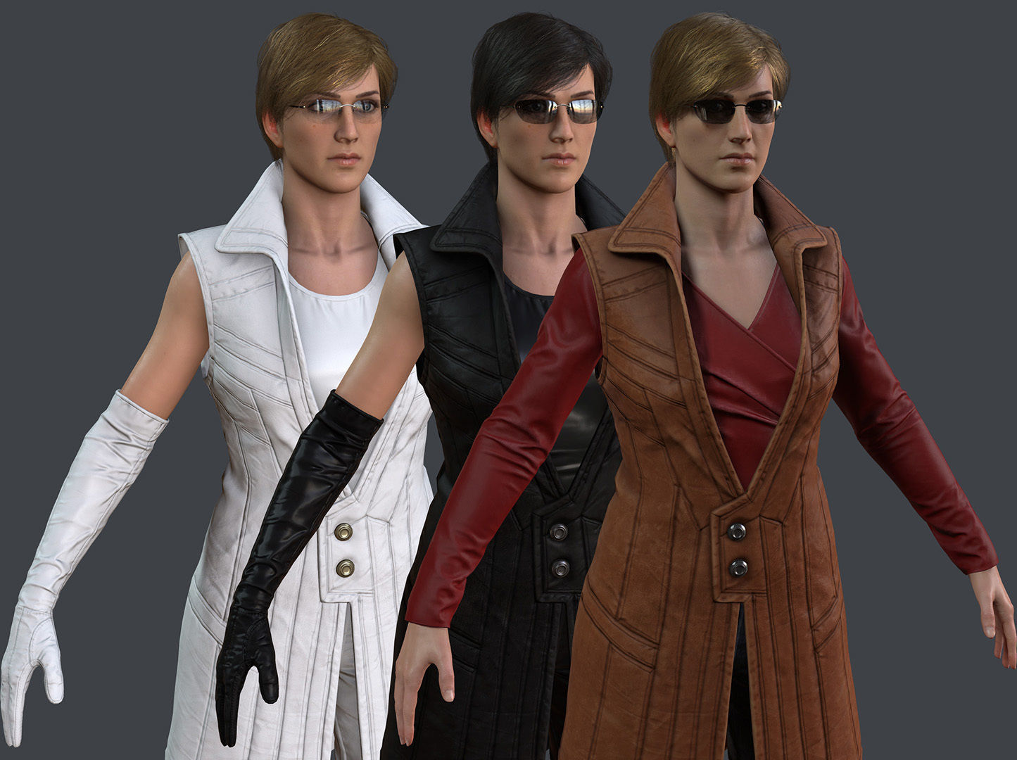 Female 1 - clothing 6 - Full Pack Low-poly 3D model_49