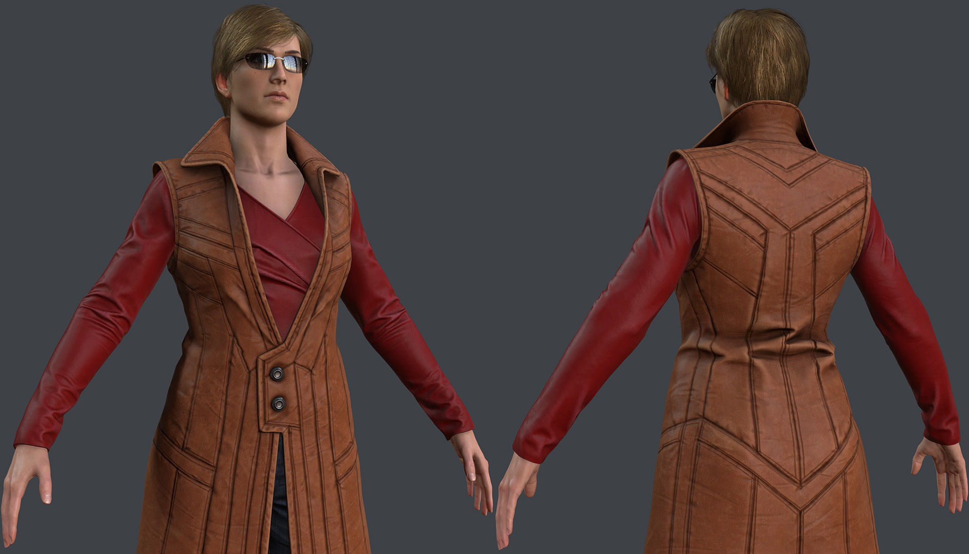 Female 1 - clothing 6 - Full Pack Low-poly 3D model_12