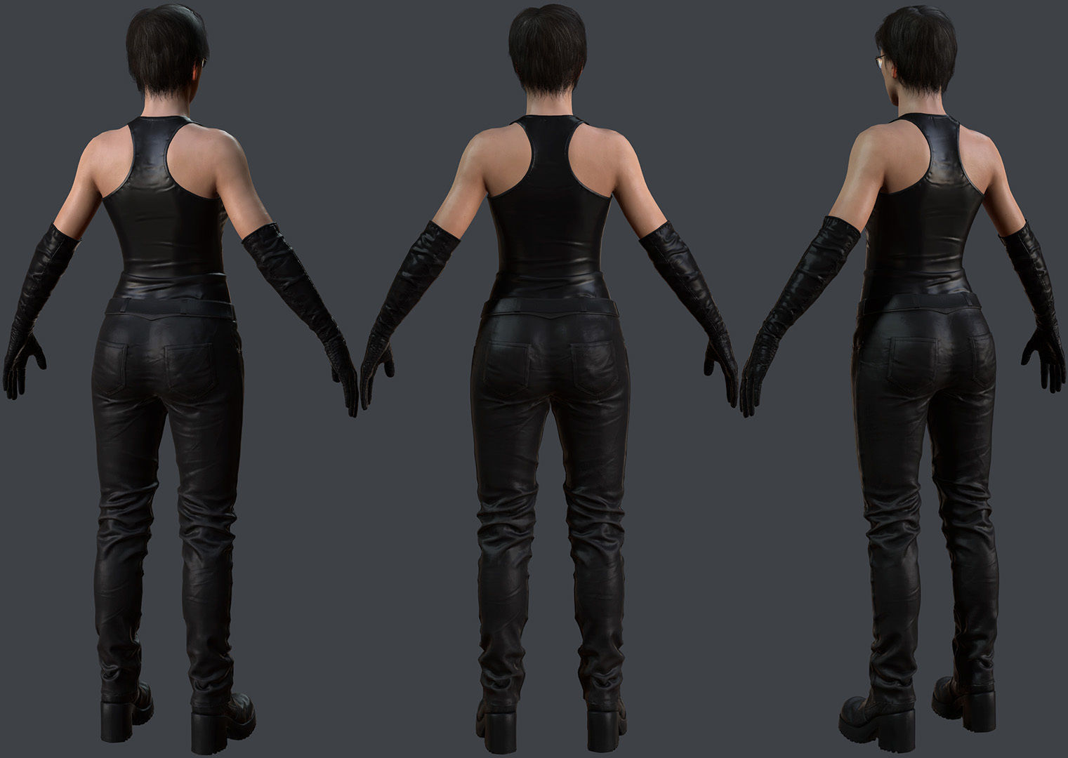 Female 1 - clothing 6 - Full Pack Low-poly 3D model_22