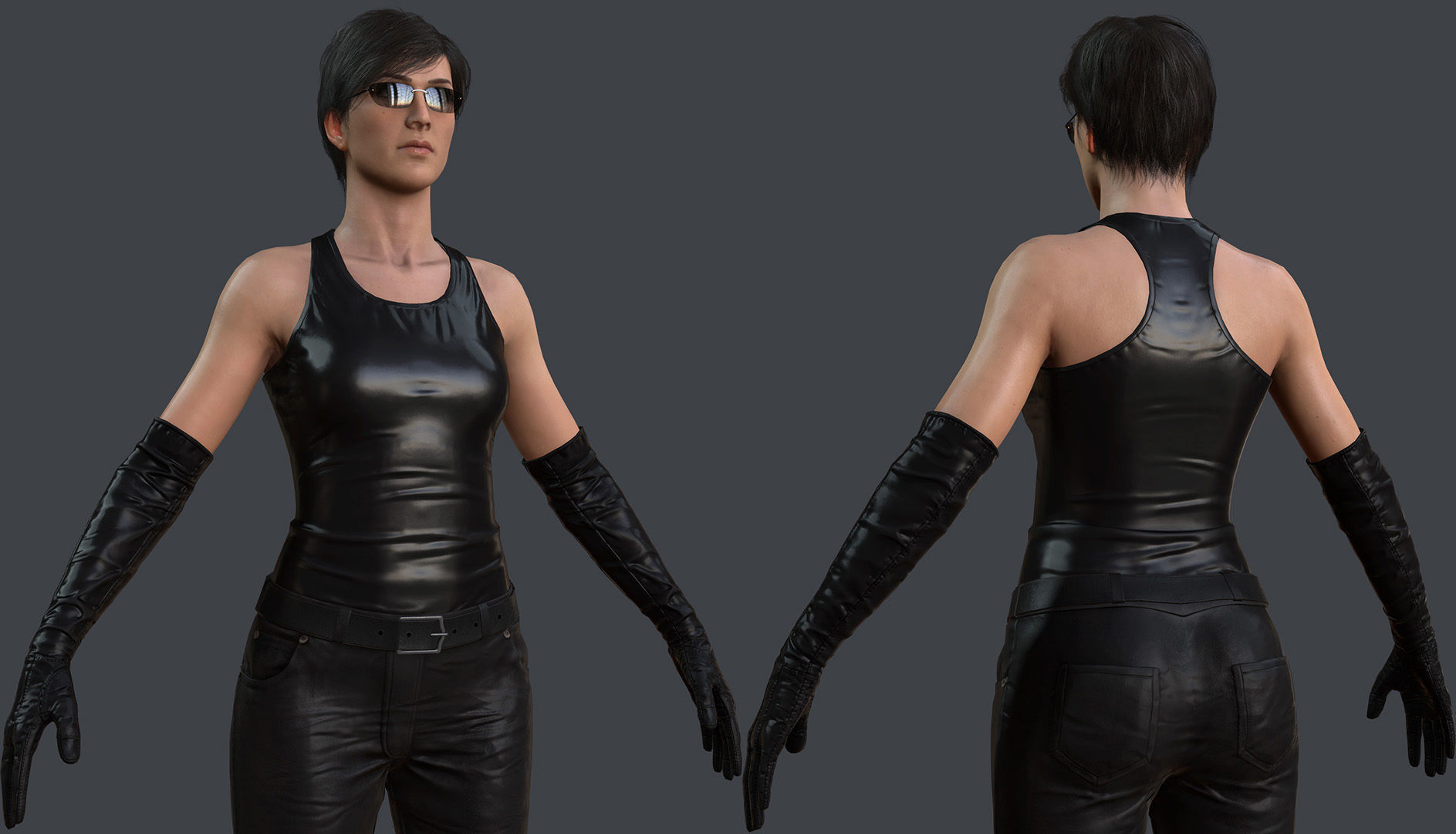 Female 1 - clothing 6 - Full Pack Low-poly 3D model_23