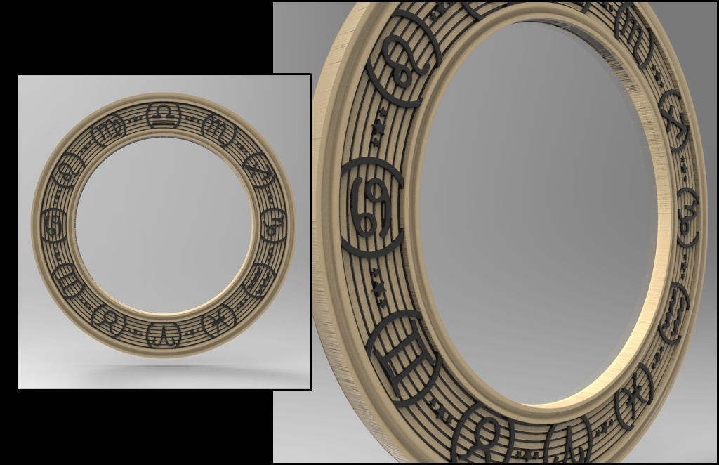ZODIAC MIRROR FRAME Free 3D print model_9