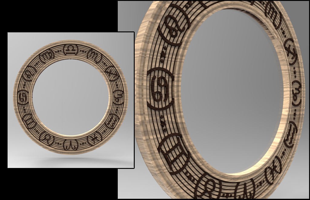 ZODIAC MIRROR FRAME Free 3D print model_6