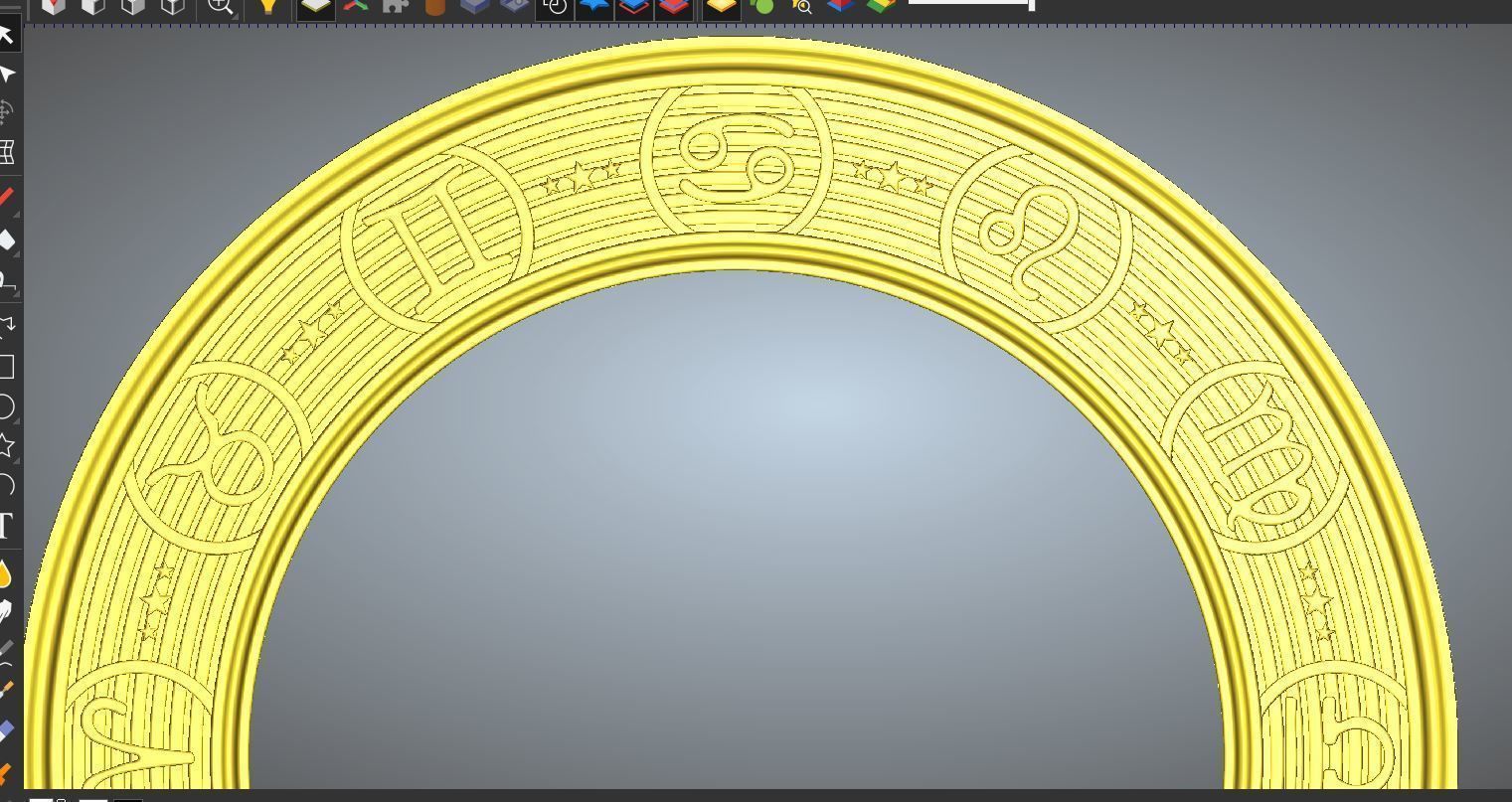 ZODIAC MIRROR FRAME Free 3D print model_11