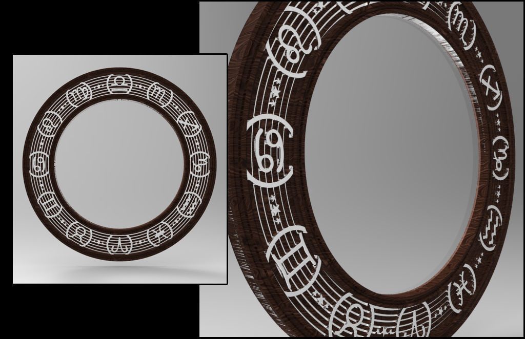 ZODIAC MIRROR FRAME Free 3D print model_8
