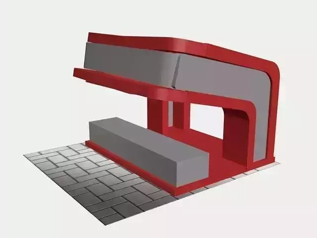 Kiosks bus stop 3D model