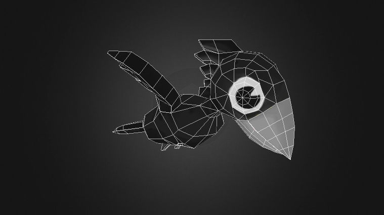 Low Poly Toon Crow Low-poly 3D model_1