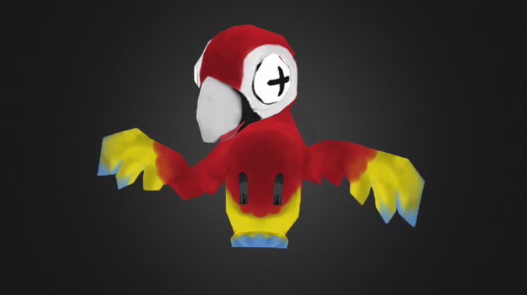 Low Poly Toon Parrot Low-poly 3D model_5